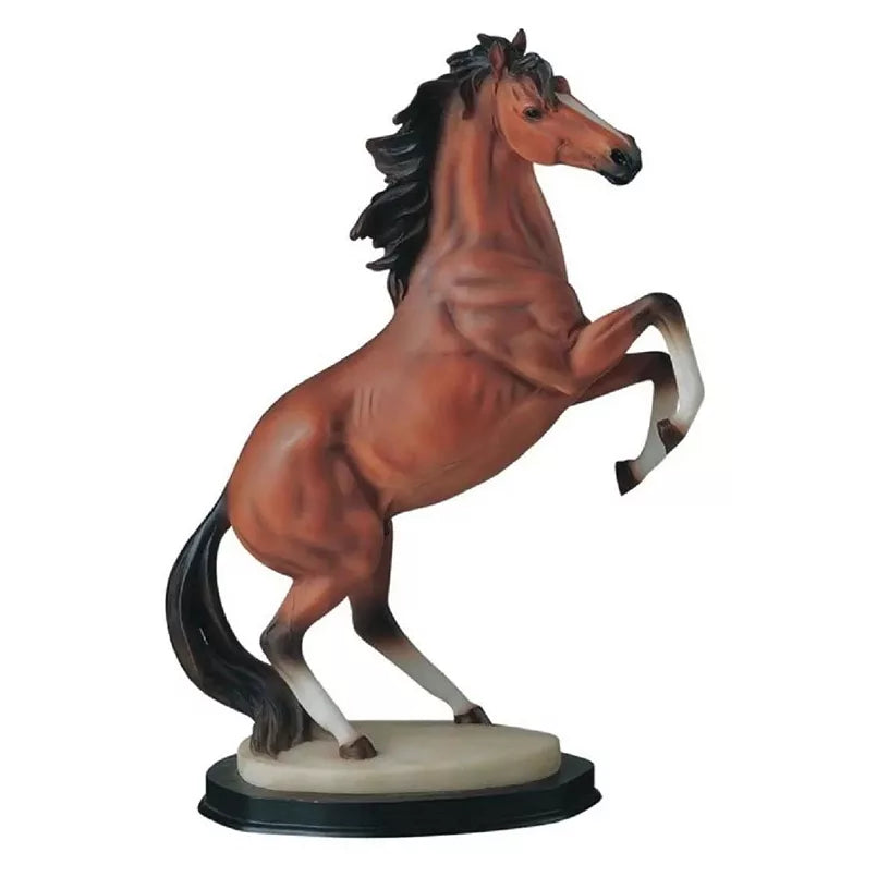 Resin Brown Rearing Horse Figurine