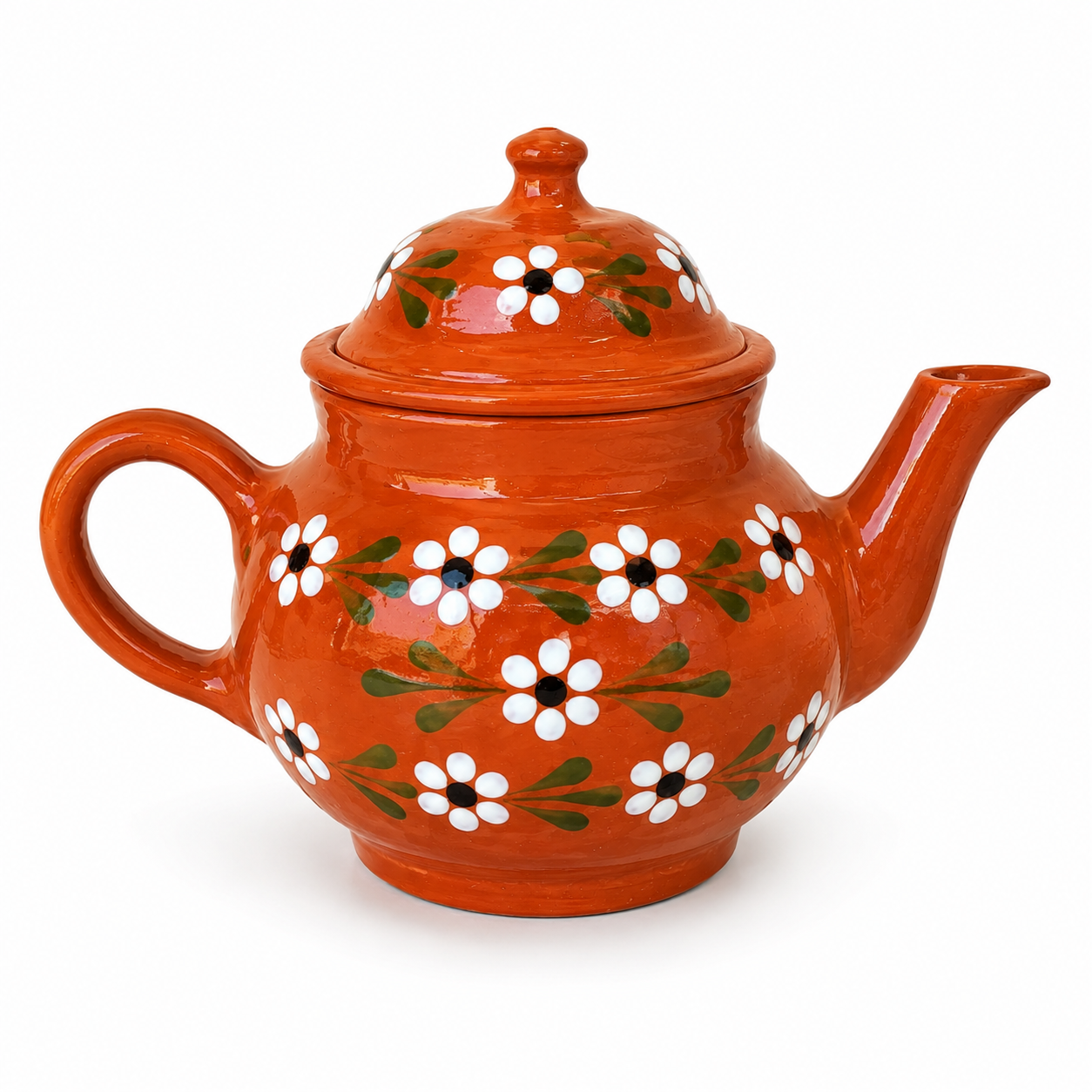 Traditional Mexican Barro Clay Teapot & Cups Set