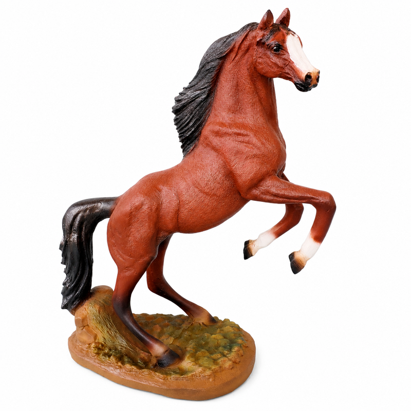 Decorative Resin Rearing Horse Figurine, Western Decor