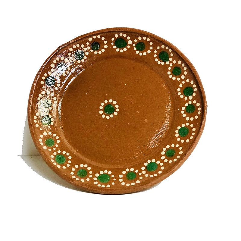 Traditional Hand-Painted Mexican Clay Plate